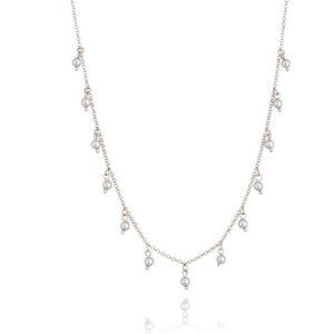 HP 🎅💗💗CHOKER PEARLS SWAROVSKI SILVER + WHITE RHODIUM PLATED